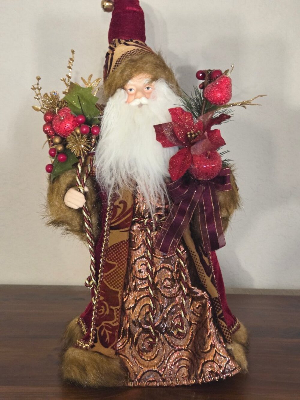 Elegant Vintage Santa Tree Topper / Centerpiece
